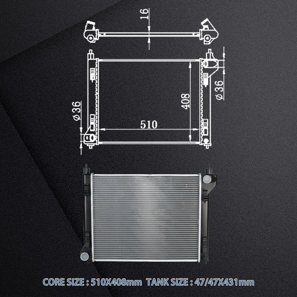 Radiador 13365 para Nissan Sentra 2013 2014 2015 2016 2017 2018 2019 1,8 L L L4 Foto 4 de 4