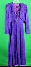 David Rose purple sequined Crinkle vintage dress with jacket size 12 (w552)