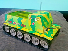 VINTAGE TANK MILITARY TIN TOY VU-3377 OTVAGA USSR RUSSIA CCCP BATT. OPERATED