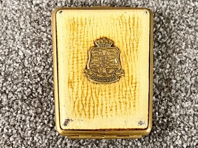VINTAGE ANTIQUE DANMARK CREST SHIELD CIGARETTE CASE HOLDER BOX DENMARK - Image 1 of 4