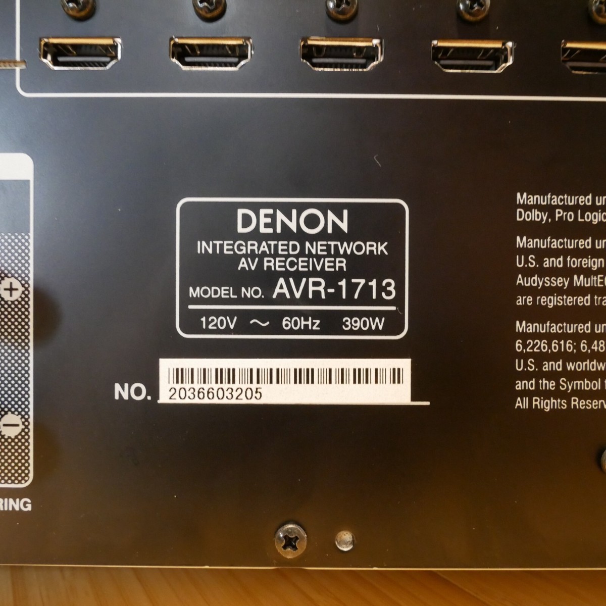 ☆美品　DENON AVR-1713 AVアンプ Denon AVR-1713