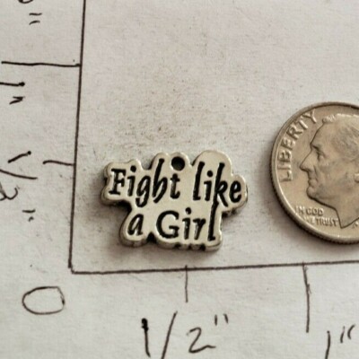 Fight Girl charm pendant Breast Cancer Awareness 