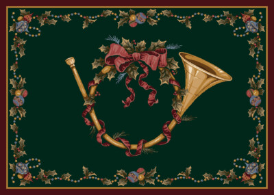 4x6 Milliken French Horn 00350 Garland Christmas Area Rug - Approx 3'10''x5'4''