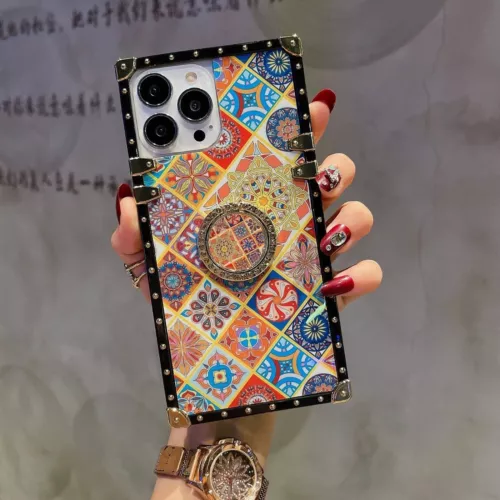 Luxury Ring Grid Totem Cover Case For 11 12 13 14 15 16 Pro Max XR XS 7 8 SE 16E - Picture 15 of 17