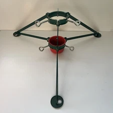 Vtg Hold Rite Christmas Tree Stand W/ Box MCM Metal Canada Green Red 60s Read