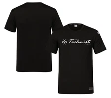 TECHNIST 25S/S Unisex Badminton T-Shirts Sports Casual Tee Black AsiaFit TNT6509