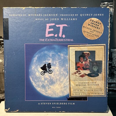 E.T. Soundtrack Narrated by Michael Jackson 1982 Rare Gold Stamped