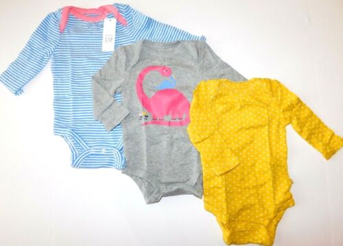 TOPS/Bodysuits--GAP--Dinosaur Theme--3 PC SET Baby Girl--SIZE 0-3M--NEW - Picture 1 of 4
