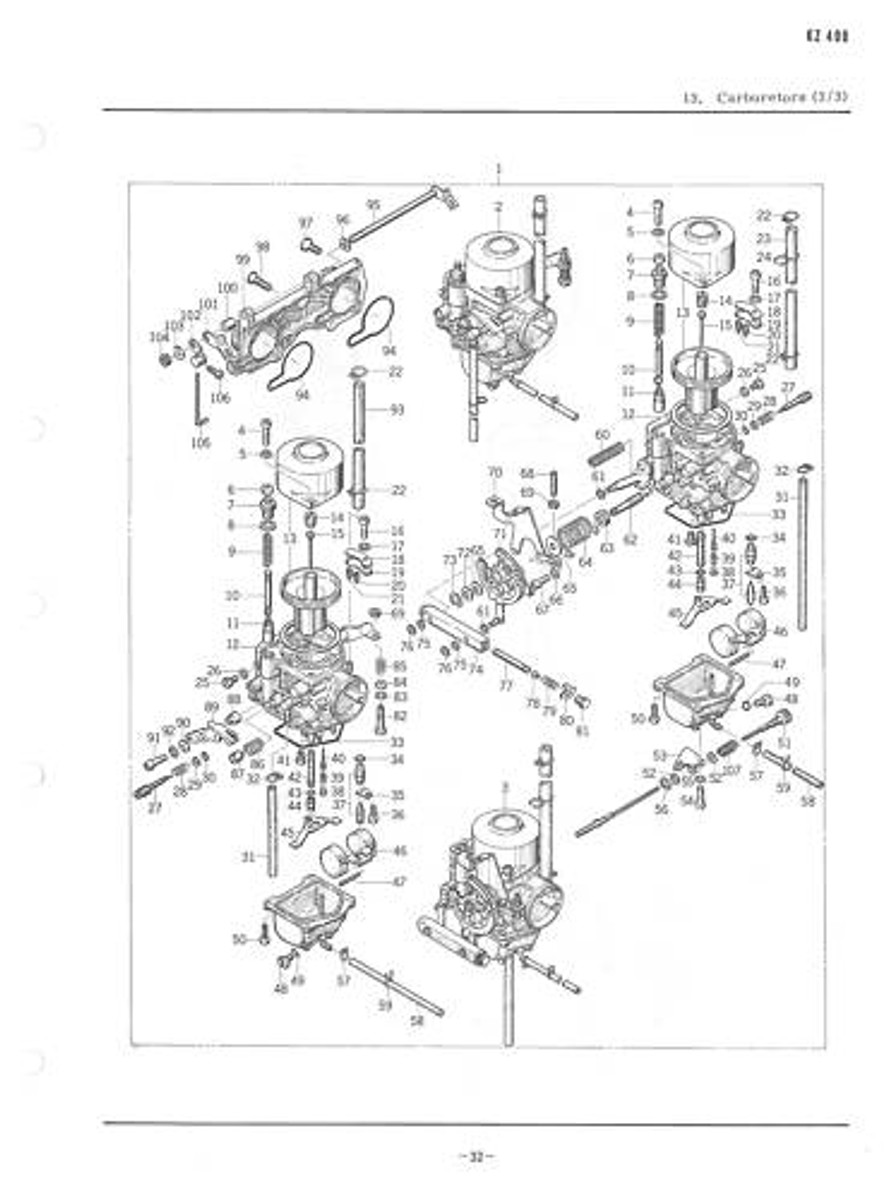 KAWASAKI Parts Manual KZ400 deluxe 1976 1977 A1 Replacement Spares