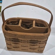 Vintage Wood Slat Woven Utensils & Plates. Pi...
