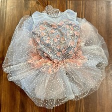 Weissman Girls Sleeveless Blue Pink Sequin Floral Dance Dress Size IC