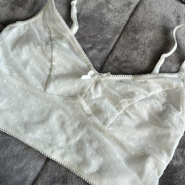 Womens Sheer Mesh Camisole Crop Top Size S