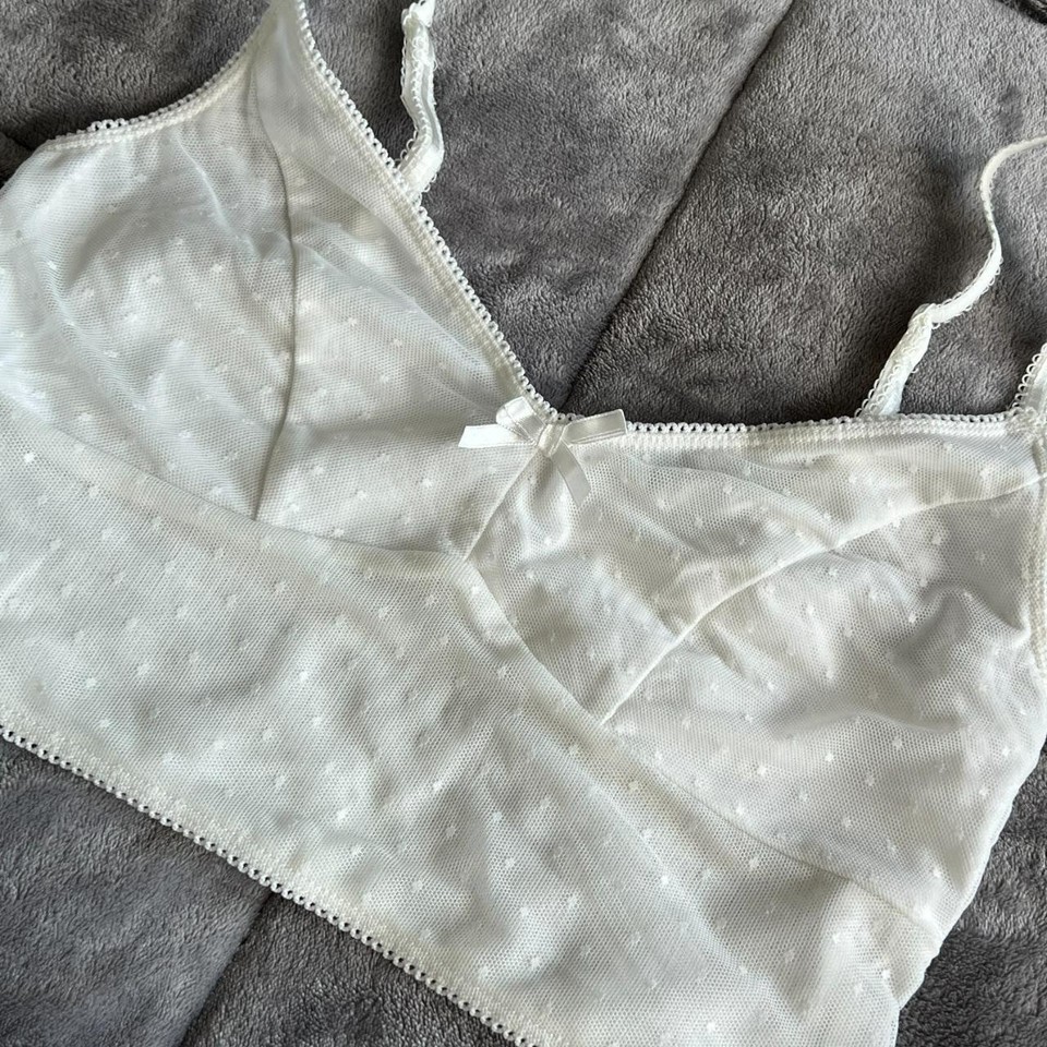Womens Sheer Mesh Camisole Crop Top Size S