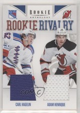 2011-12 Panini Rookie Anthology Rivalry Materials Adam Henrique Carl Hagelin rk1