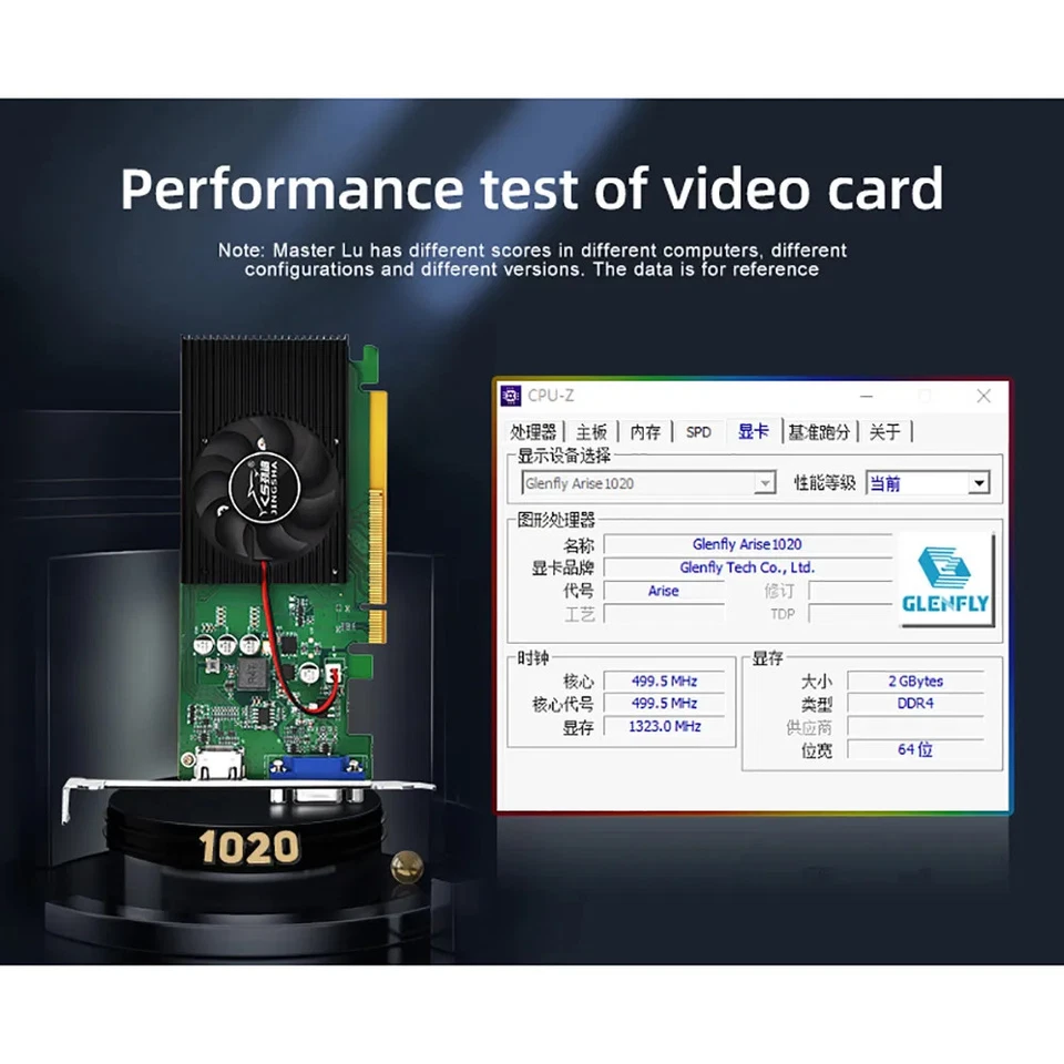 JINGSHA Glenfly Arise1020 2G 64 Bit DDR4 Graphics card VGA+HD - Image 4 of 4