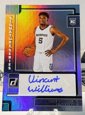 2022-23 Donruss Vince Williams Jr. Signature Series Rookie Autograph Card. rookie card picture
