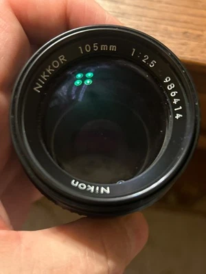 Nikon AI-S Camera Lenses 105mm Focal f/2.5 Maximum Aperture for