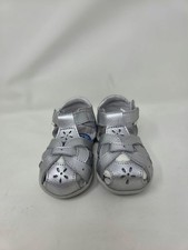 Pediped Nikki sandals Leather metallic silver toddler EU 22/US 6-6.5 NIB
