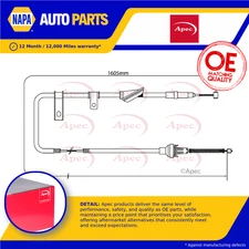 Handbrake Cable Rear Left CAB1265 Apec Hand Brake Parking SPB000190 SPB000190A