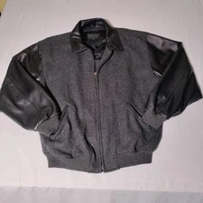 Golden Bear San Francisco Mens XL Bomber Jacket Wool Leather Sleeves Made USA