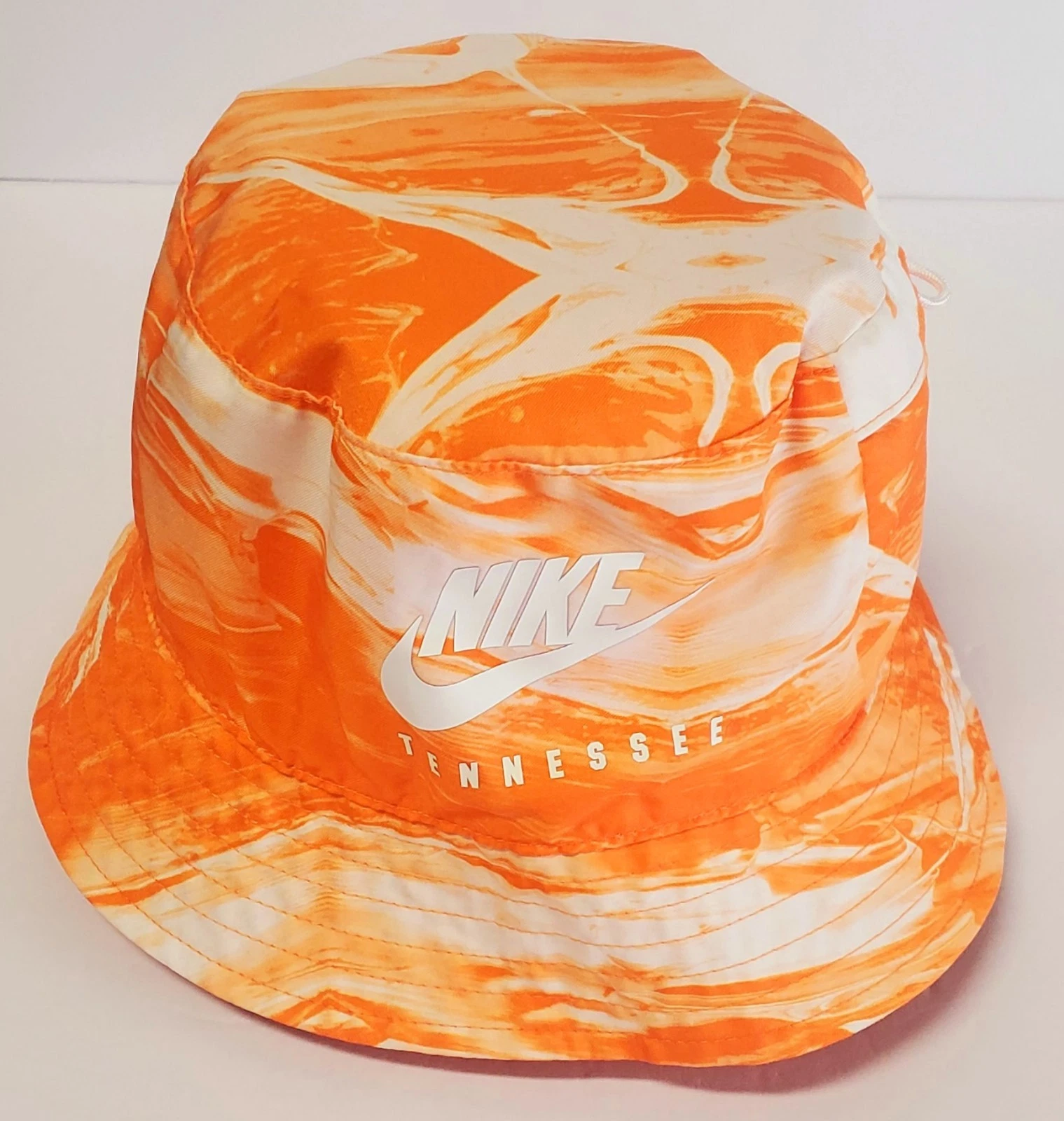 VOLS Bucket Hat Reversible Tie Dye to Solid Polyester Zip Pocket ID/Money L/XL