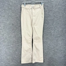 Nicole Miller Pants Women 4 Beige High Rise Bootcut Soho Flat Front Cotton