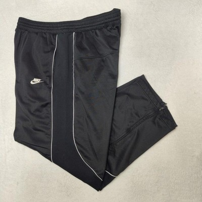 Vintage Nike Track Pants Mens XL Black Y2K Baggy Wide Leg School Workout Gym
