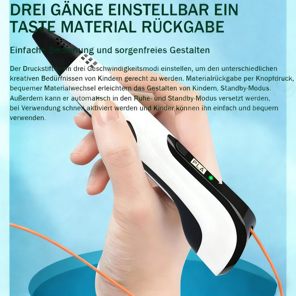 Kinder DIY 3D Stifte Set 3D Druckstift 20Farben 109m PLA Filament 3DPrinting Pen - Bild 4 von 4