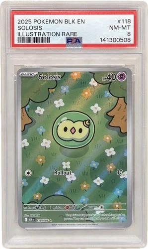 Pokémon Solosis “Booger  Mew” Black Bolt EN Illustration Rare PSA 8 NM-MT