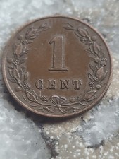 (7) historischen 1-Cent-M&uuml;nze aus dem K&ouml;nigreich der Niederlande, 1880