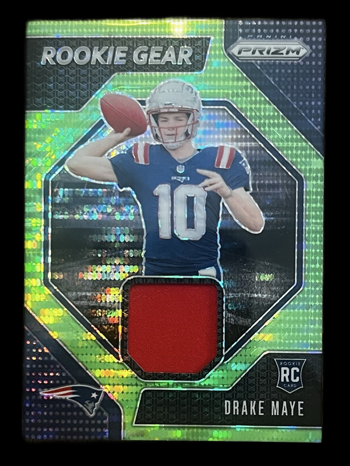 2024 Prizm Drake Maye New Englands Patriots Rookie Gear Green Pulsar #RG-DME