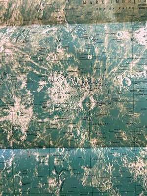 希少】RAND McNALLY 月の地図　ポスター Vintage Rand McNally Official Map Of The Moon 28x24.5