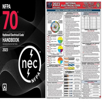 NFPA 70 NEC Handbook 2023 Edition w/ Tabs + Quick Card Reference Guide Hardcover