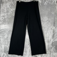 J. JILL Women Pants Ponte Leggings Black Pull On Large Wide Leg