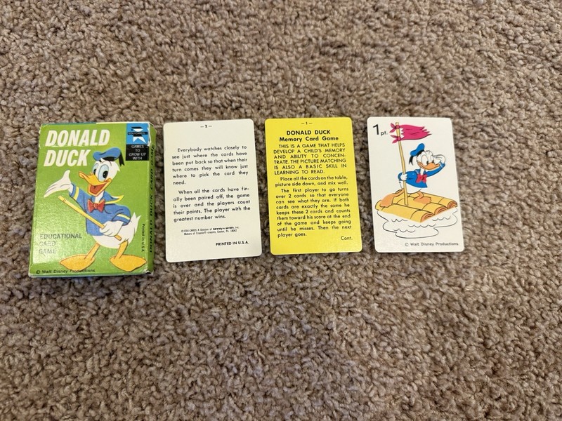 1986 Disney Donald Duck Educational Card Game