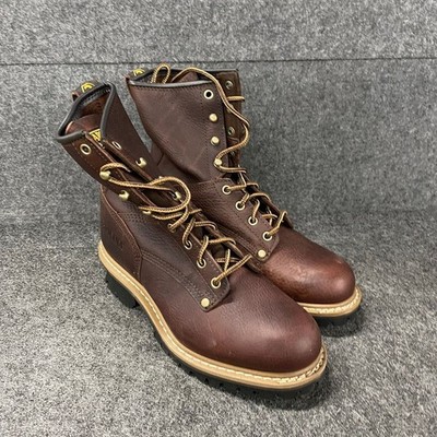 CAROLINA Elm 8'' Steel Toe Logger Boots Men's Size 8 D Brown
