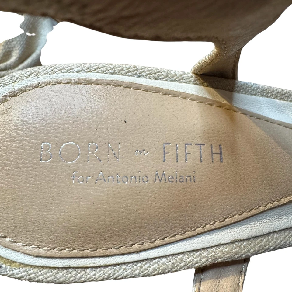 Born on Fifth for Antonio Melani Shoes Womens Size 9M Beige Bow Heels Sandals - Image 4 of 4