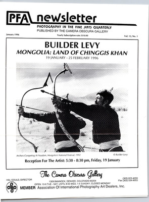 Newsletter Photography Camera Obscura Gallery Denver CO Hal Gould 1996 B Levy