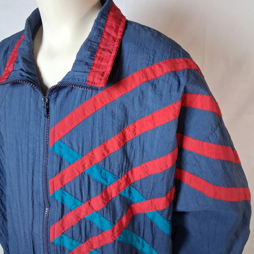 Vintage Athletic Windbreaker Jacket Medium Full Zip Retro Rad Ski Snowboard Golf - Image 3 of 4