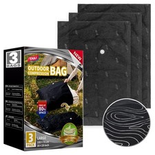 Outdoor Vacuum Storage Bags 3 Pack, Travel Compression Bags (39x29 inch), Tea...