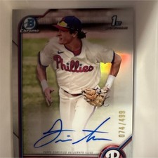 Topps 2022 Bowman Chrome Gavin Tonkel Phillies Refractor Autograph Rookie /499