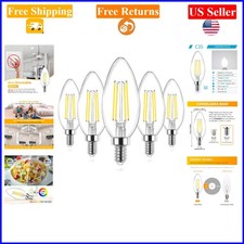 E12 Candelabra LED Bulbs Pack of 5, 60W Equiv, Daylight White, Non-Dimmable