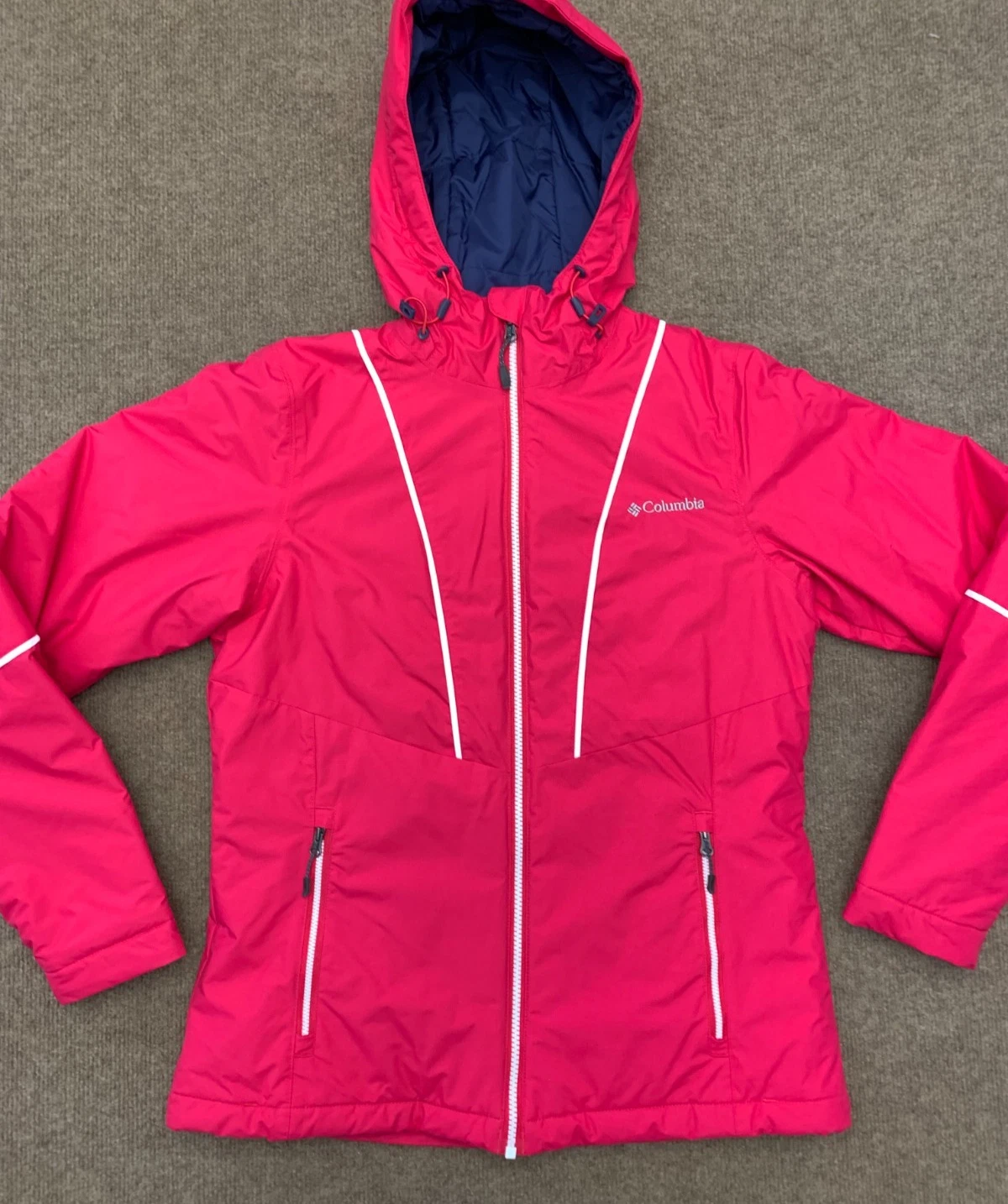 Columbia Jacket Womens S Snow Daze Thermal Coil Ski Snow Hooded Insulated Zip-Up