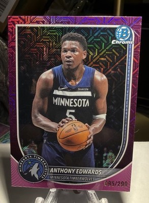 2025-26 Bowman #BCV-103 Anthony Edwards Pink Mojo /299 Minnesota Timberwolves