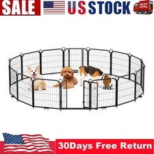 16 Panels Dog Fence 24 Inch Indoor Dog Playpen Heavy Duty Garden Pet Fence