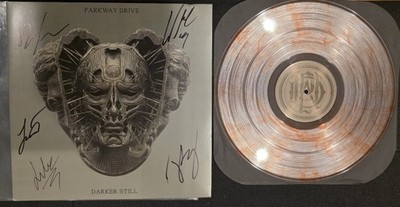 SIGNED Parkway Drive - Darker Still TOUR EXCLUSIVE Clear With Red Smoke Vinyl LP