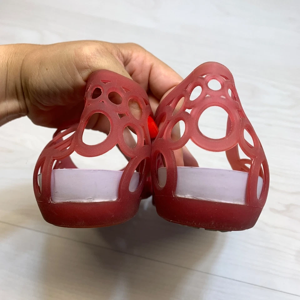 Crocs Adrina Zapato Plano Punta Abierta Círculo Corte Puntera Ballet Rosa Jalea Mujer 11 Foto 4 de 4