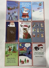 LOT OF 9 Christmas Cards Money/Gift Card Holder Funny Animal w/ Envelopes Mixed