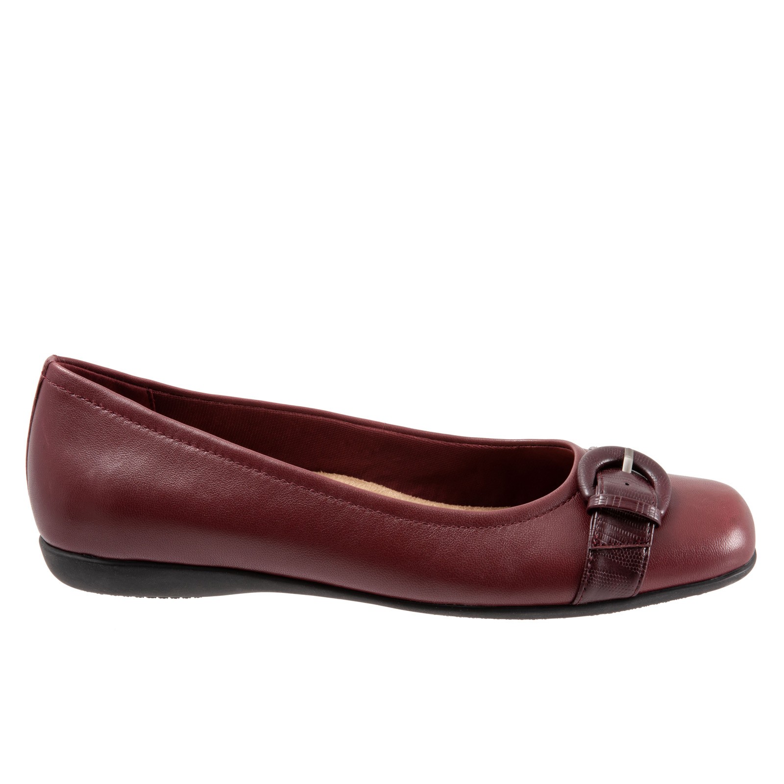 Trotters Sylvia T2166-601 Womens Red Narrow Leather Ballet Flats Shoes 10.5