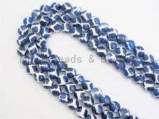 Quality DZI Blue White Agate beads, Round Tibetan Agate Bead